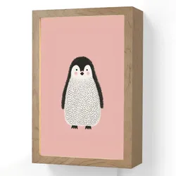 WANDLEUCHTE Pinguin - Punkte - Minimalistisch - Rosa Wandlampe 20x30 cm Wandlampe