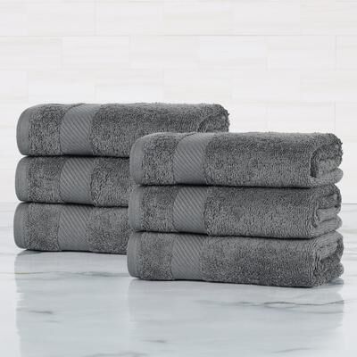 Superior Luxury Solid Highly Absorbent Egyptian Cotton Hand Towel - (Set of 6)