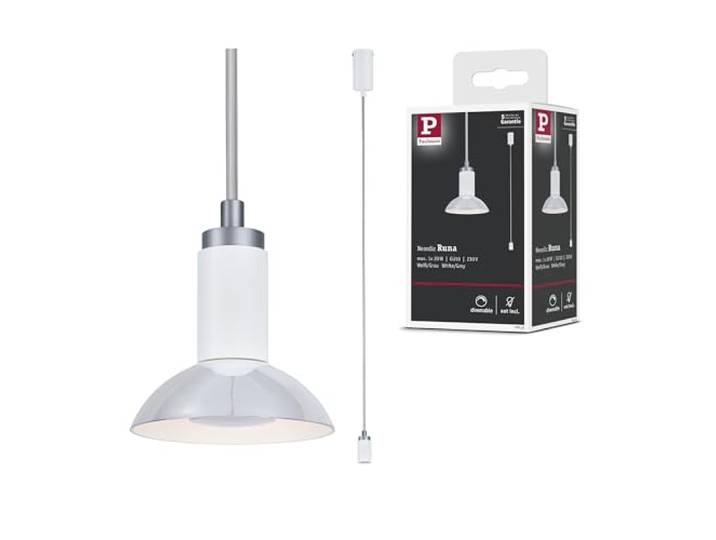 Paulmann 79522 Neordic Pendelleuchte Runa max. 20 W dimmbar Weiß, Grau Wohnzimmer Metall Beleuchtungssystem GU10
