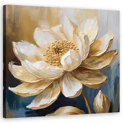 WANDBILD pfingstrose blumen gold