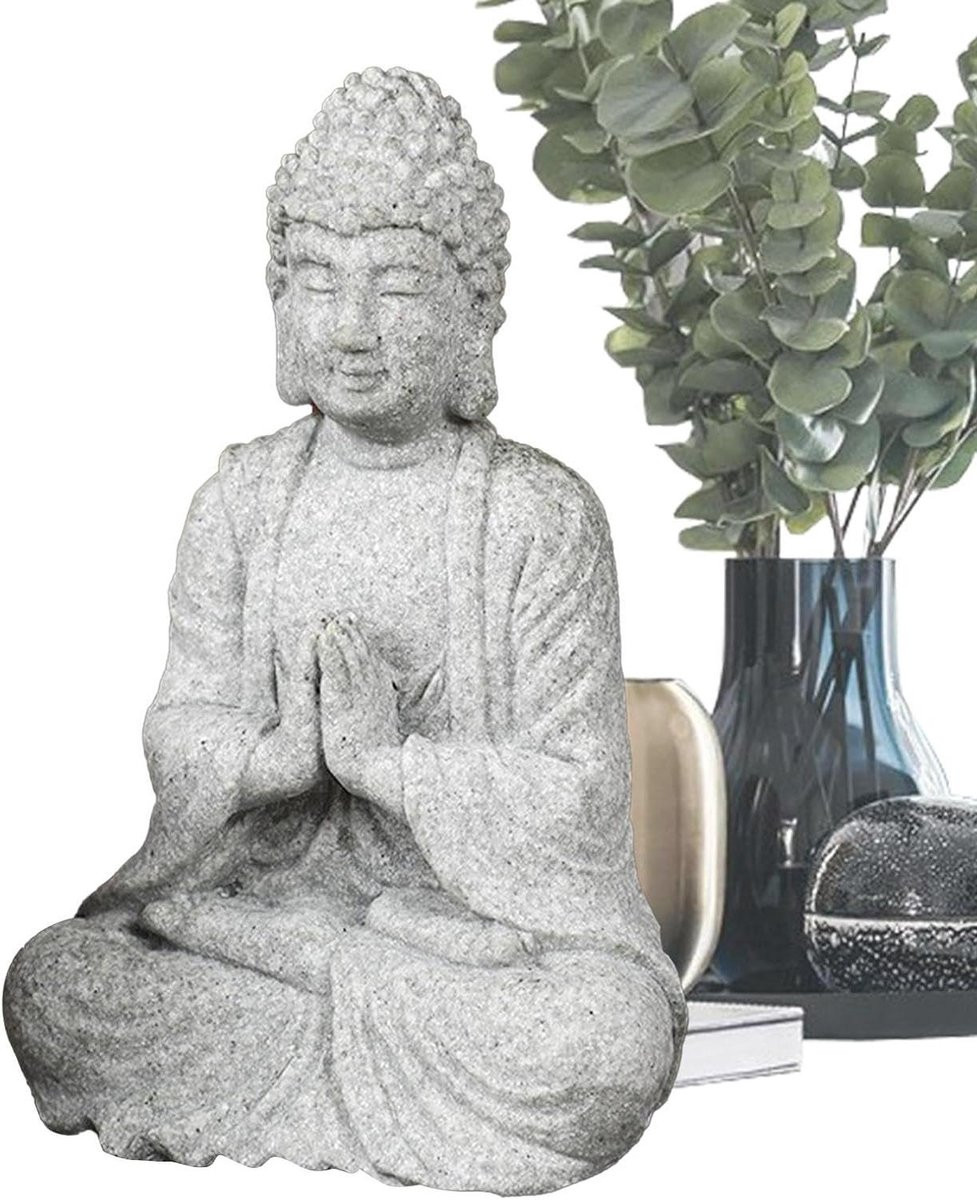 Blauw Boeddhabeeld Zen sculptuur voor op tafel