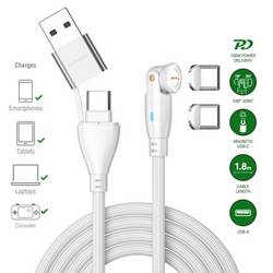 4Smarts USB-Ladekabel USB-C®, USB-A Stecker 1.8 m Weiß 541236