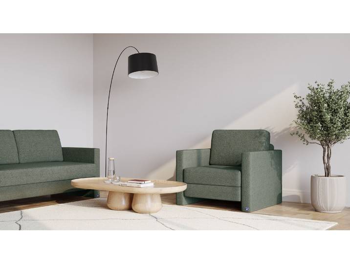 BRUNO Schlafsessel 70cm in Dunkel Waldgrün praktische Größe stabiles Massivholz & Boxspringkomfort