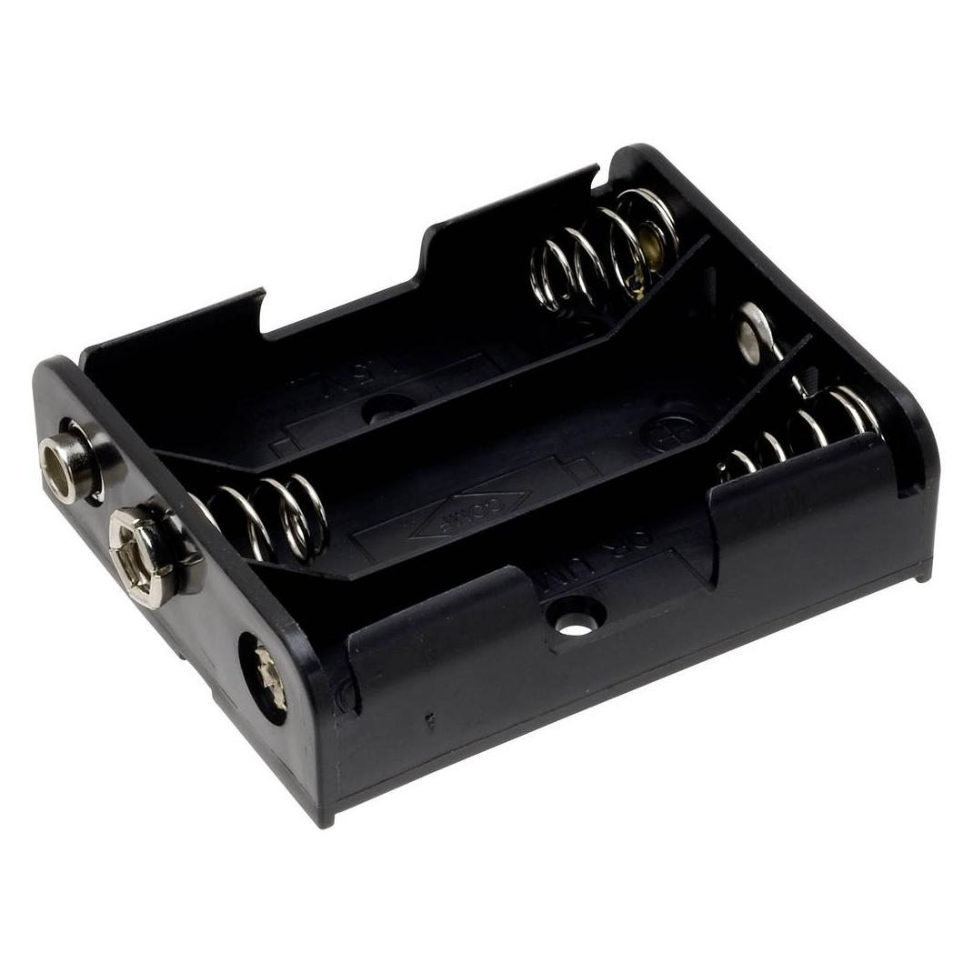 Tru Components Batteriehalter 3x Druckknopfanschluss (BH-331B)