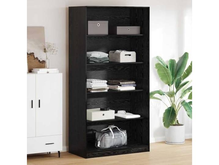 Kleiderschrank Schwarz Eichen-Optik 100 x 50 x 200 cm Holzwerkstoff,MDF-Regale,freistehend,Schwarz Eichen-Optik,Schlafzimmer,Aufbewahrung