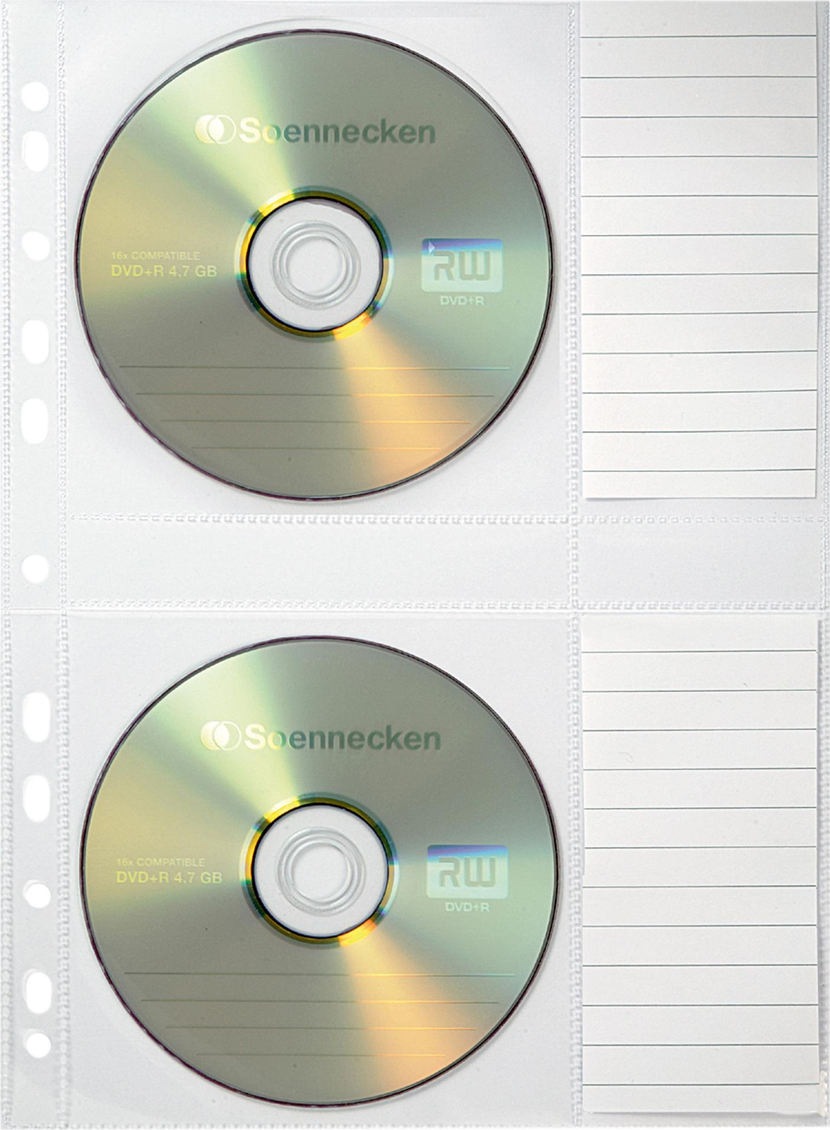Soennecken CD/DVD Hülle 1612 voor 2CDs, transparant, 5 stuks per verpakking