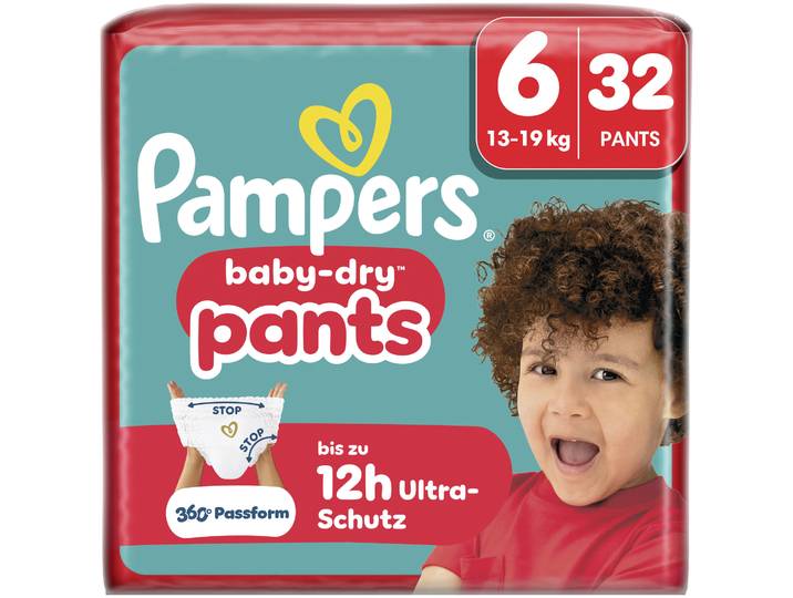 Pampers Baby Dry Pants Windeln Gr.6 Extra Large 13-19kg 32 Stück