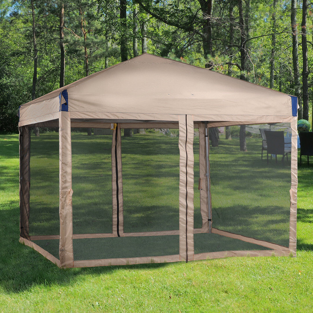 COWVIE 3x3 M Pop Up Canopy Tent with Netting Beige