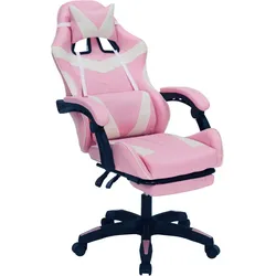 HTI-Living Krit Eco, Gaming Stuhl, Pink, Weiss