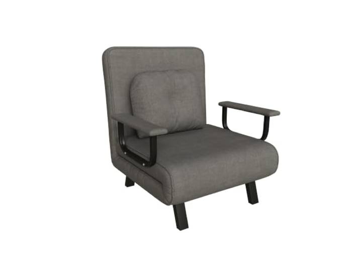 Relaxsessel Mit Liegefunktion, Polyester-Bezug, 5-Fach Verstellbar, 60x60cm Schlafsofa, Schlafsessel mit Bettfunktion, Sessel mit Schlaffunktion, Klappsessel Klappbar, Lesesessel Relaxsessel, Grau