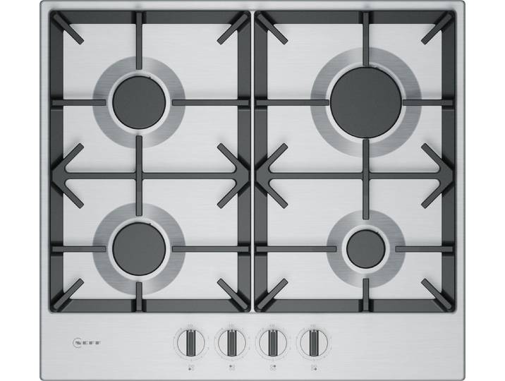NEFF Gas-Kochfeld N 70 T26CIP8N0, Stabile Gusseisen-Topfträger & präzise FlameSelect®-Steuerung