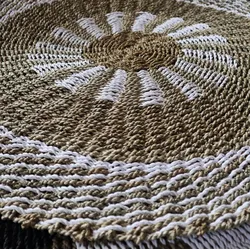 Round Seagrass White & Tan - Inner Sun - 1m