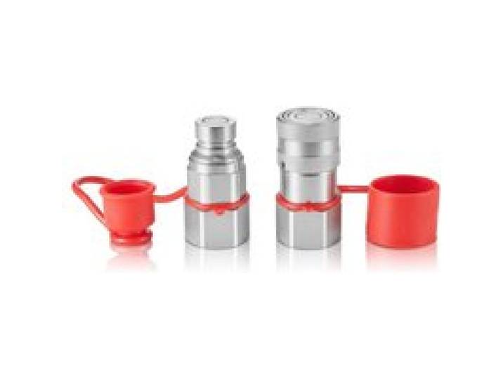 VEVOR Coupleur Hydraulique Rapide pour Chargeuse Compacte, Face Plate 1/2 , Filetage 3/4 SAE, Raccord Rapide Hydraulique 1 Paire, avec 2 Capuchons Anti-poussière, 5000 PSI et 25 GPM (ISO16028)