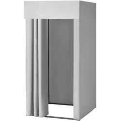 VEVOR Umkleidekabine tragbarer Umkleideraum mit dicken Polyestervorhängen, Sichtschutz mit Beschattungsvorhang & Haken, für Boutiquen Einkaufszentren Schneidereien 99 x 99 x 198 cm (Grau-Weiß)