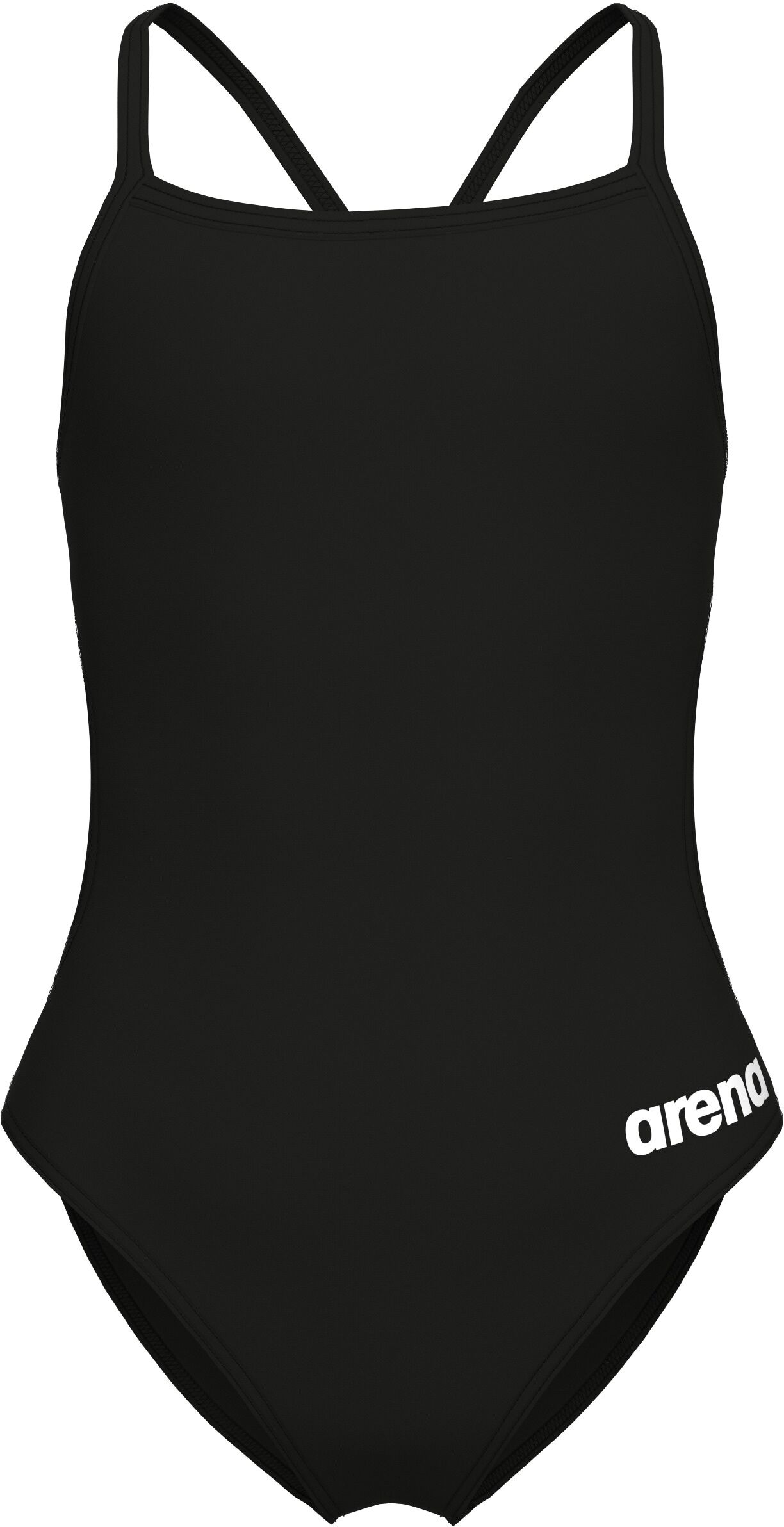 Badeanzug ARENA "GIRL'S TEAM SWIMSUIT CHALLENGE SOLID", Mädchen, Gr. 152, N-Gr, schwarz (schwarz, weiß), Obermaterial: 100% Polyester, Badeanzüge Badeanzug schwarz, weiß 152, N-Gr