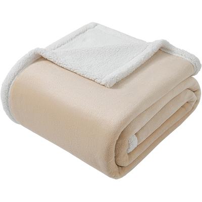 Wohndecke OTTO HOME "Sennu, Kuscheldecke, Teddy, erstklassige Tagesdecke", beige (sand), B:150cm L:200cm, Polyester, Wohndecken, Wohndecke, 420g/m², flauschige, Wohndecke mit Teddyoptik, Tagesdecke