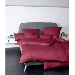 Janine Bettwäsche Colors Mako-Satin 31001 bordeaux Kissenbezug 40x80 cm