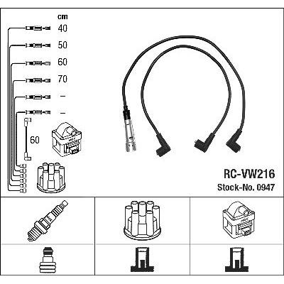 Ngk Zündleitungssatz [Hersteller-Nr. 0947] für VW