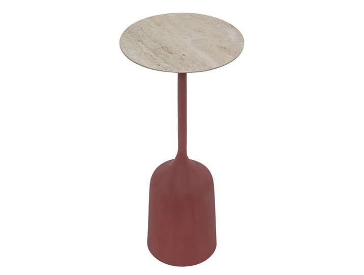 Milino Beistelltisch, Natur, Rot, Metall, Keramik, rund, Säule, 30x64x30 cm, einfacher Aufbau, Wohnzimmer, Wohnzimmertische, Beistelltische, Beistelltische Metall