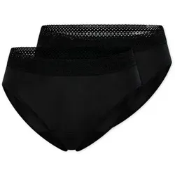 Schiesser 2P Care Rio Period Pants Schwarz Baumwolle 44 Damen