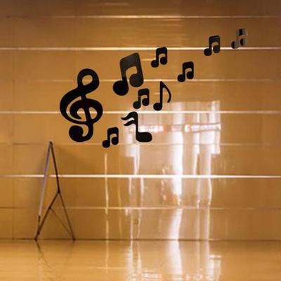 Inspired Deals 3D Musical Notes Acrylic Mirror Wall Stickers For Living Room DIY Home Decor black