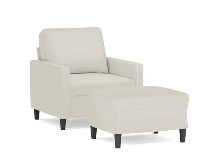 GHVBNMF Sessel mit Hocker Creme, Polstersessel aus Samt 60cm 2er Set Bequemer Relaxsessel mit Fußstütze für Wohnzimmer und Schlafzimmer, dicke Polsterung mit stabiler Metall-Sperrholz-Basis.