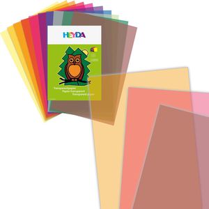 Heyda Transparentpapier 2048021, 24,5 x 34cm, 10 Farben sortiert, 42g/m², 10 Blatt