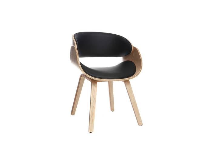 Chaise design noir et bois clair BENT