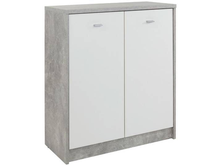 Kommode B 74cm 4-You New, Beton Optik/Weiß