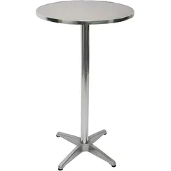 Alu-Stehtisch + Bistrotisch, höhenverstellbar 70/110cm, Ø=60cm ~ klappbar