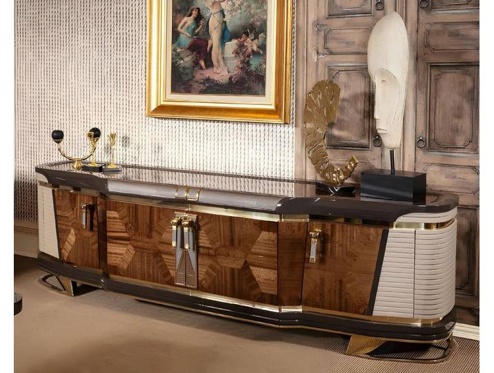 JVmoebel TV-Schrank Braun-Weißer TV-Schrank Wohnzimmer RTV Fernsehunterschrank Holzmöbel