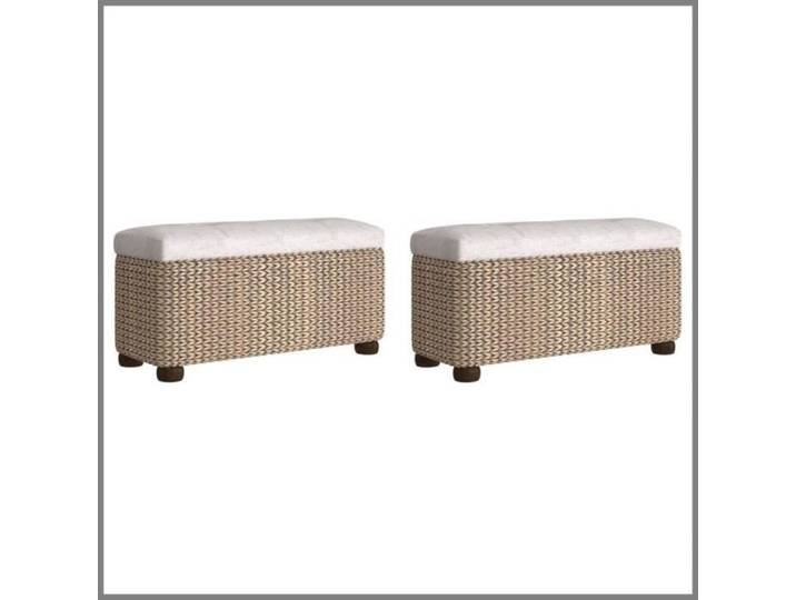 Bancs de rangement 2 pcs avec coussin gris 69 cm quenouille -BK351812 (PLA)