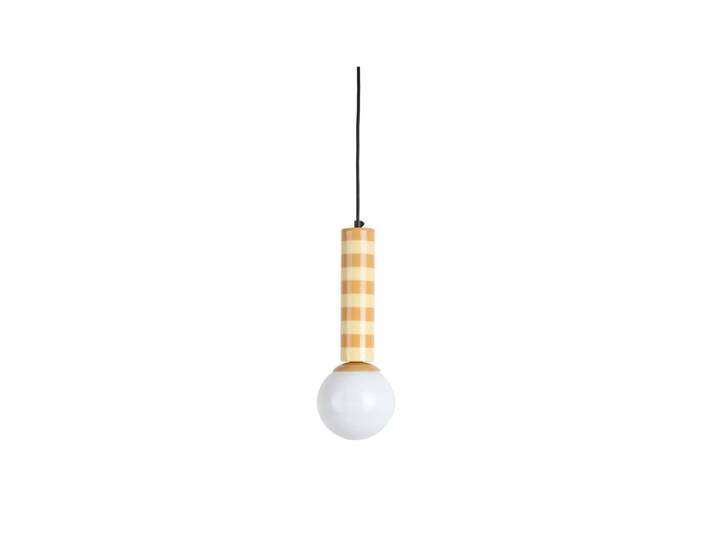 Suspension métal jaune 12x12x38cm