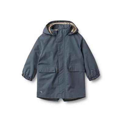 Allwetterjacke WHEAT "WHEAT Parka Alke", Jungen, Gr. 104, blau (graublau), 100% Polyester, unifarben, normal, ohne Ausschnitt, Jacken, reflektierend