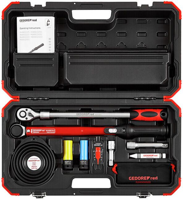 Gedore red Kit de montage de roue, kit 11 pièces, rempli, outillage pour bricoleurs automobiles, dans un coffret plastique, R68903011 (3300400)