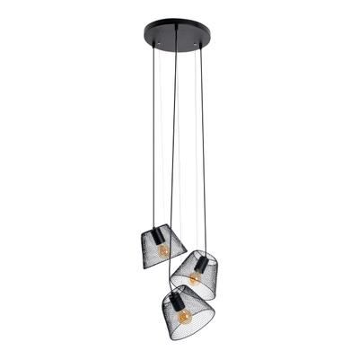 NÄVE Pendelleuchte "Korie", schwarz, 3, Ø 20cm H: 120cm, 1 Stk., Leuchten, Metallgeflechtschirme schwarz, 3x E27 exkl., Höhe 120cm gestuft, Pendelleuchte