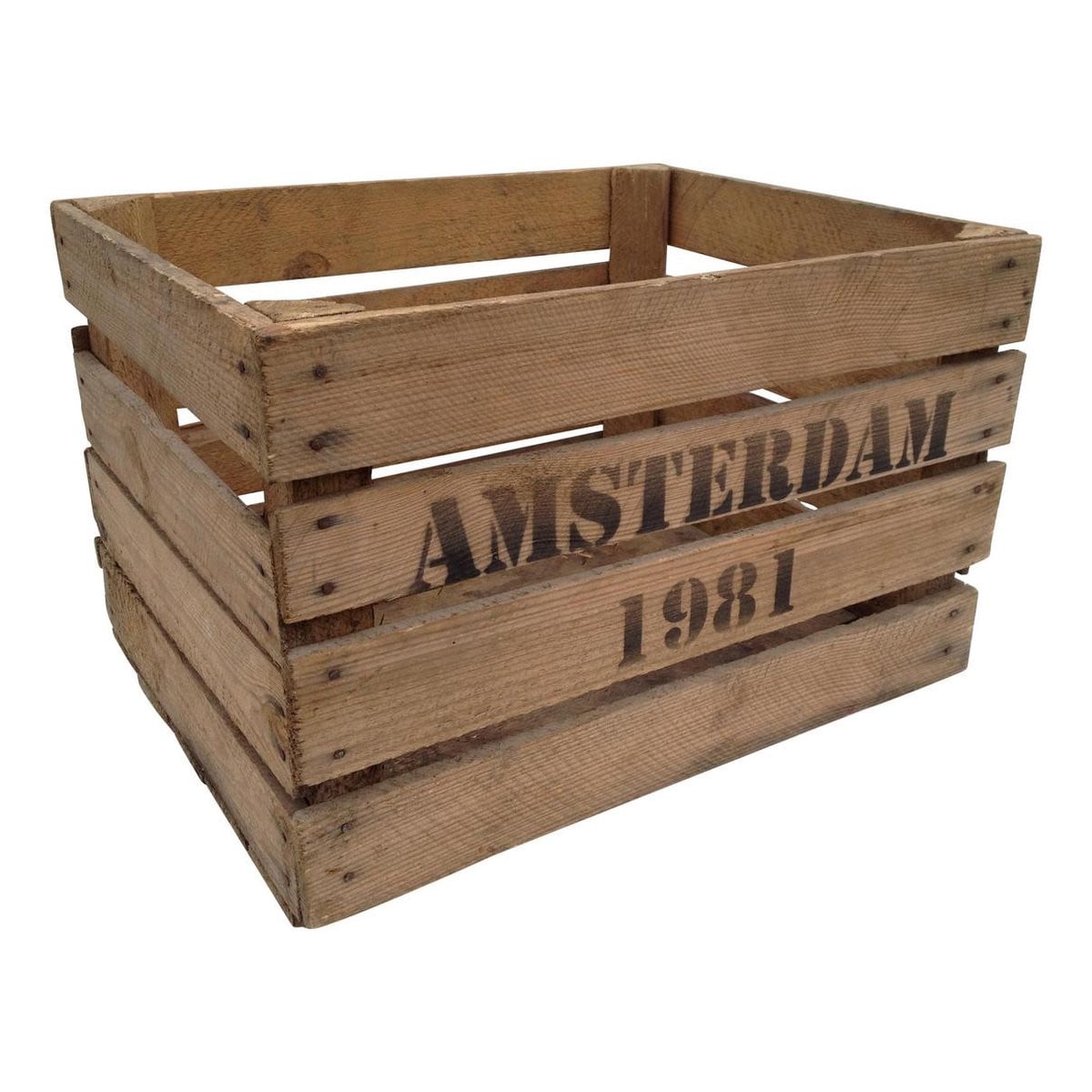 Set van 3 houten fruitkisten Amsterdam 1981 van DecoLis