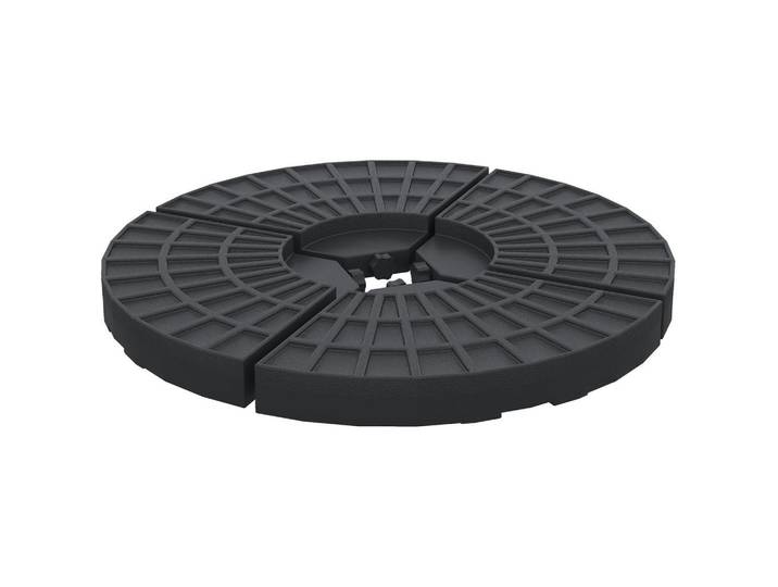 Outsunny Sonnenschirmgewicht 4er-Set für Sonnenschirm mit 52 kg Wasser oder 68 kg Sand befüllbar Hdpe Schwarz, Kunststoff, 48x48 cm, Sonnenschutz, Sonnenschirmständer