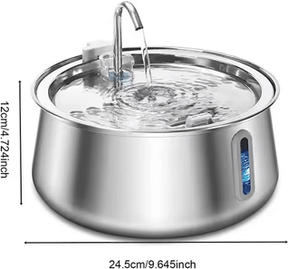 Inspire Curations AquaPure 4L Stainless Steel Pets Water Fountain only Pet Water 4l