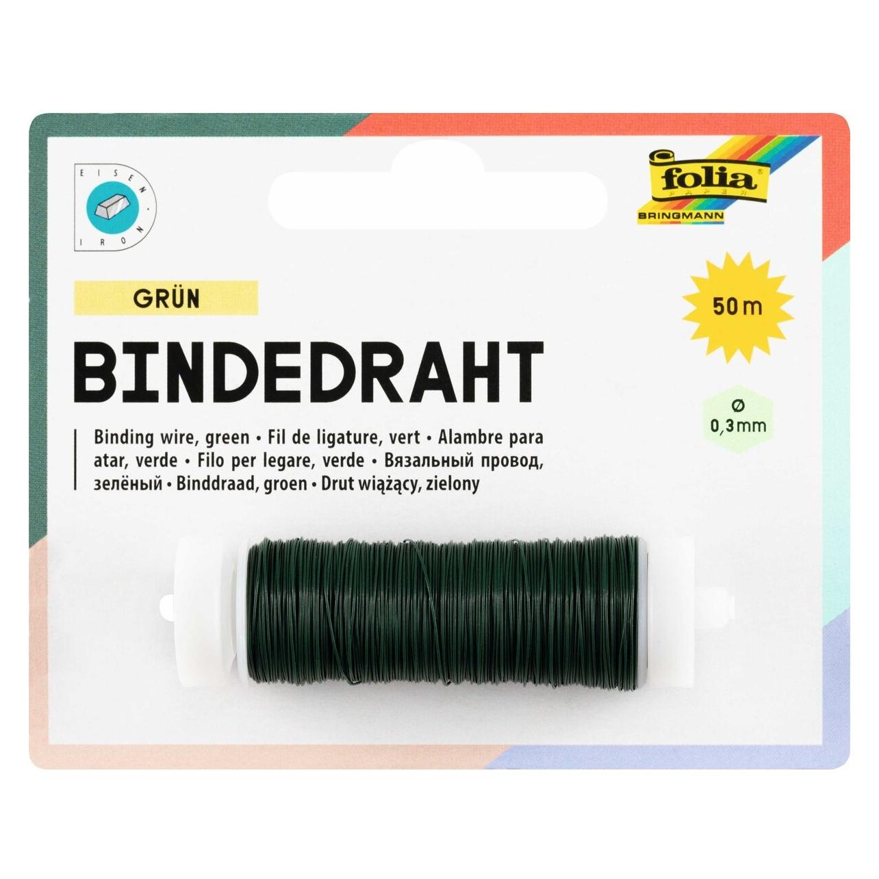 Folia Bindedraht, 0,3 mm x 50 m, grn, aus Eisen (50 m) (79158)
