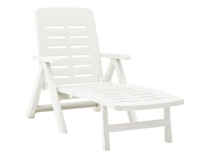 Bonne qualité(7277) Transat de jardin Chaise longue pliable Plastique Blanc