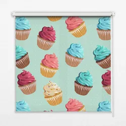 INNENROLLO - Fensterrollo - Rollo - 100x140 cm - Cupcakes
