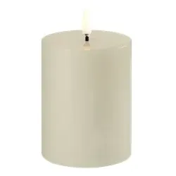 Uyuni LED Stumpenkerze 7,8x10cm oyster grey
