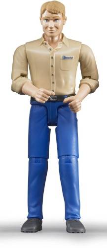 bruder Mann mit hellem Hauttyp und blauer Hose
