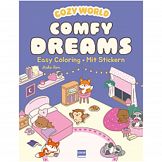 Ullmann Medien Cozy World - Comfy Dreams mit Stickern - Süße Figuren zum Ausmalen 304657