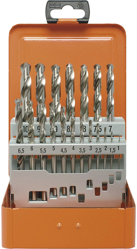 Spiralbohrer-Set ECO HSS-G, in Metallkassette, 19 Teile Projahn