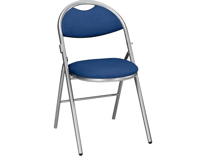 Lot de 2 - Chaises pliantes SUPER CONFORT, tissu non feu bleu, piétement aluminium - Chaises pliantes - Bruneau