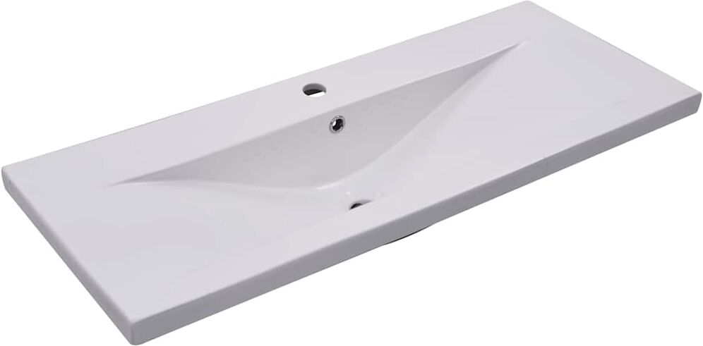 vidaXL Lavabo encastré 101 x 39,5 x 18,5 cm Céramique Blanc