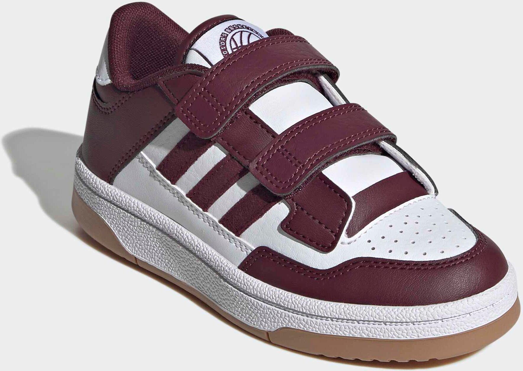 Sneaker ADIDAS SPORTSWEAR "RAPID COURT KIDS", Jungen, Gr. 34, rot (cloud weiß, maroon, gum4), Synthetik, Textil, Schuhe Sneaker, pour enfants cloud weiß, maroon, gum4 34
