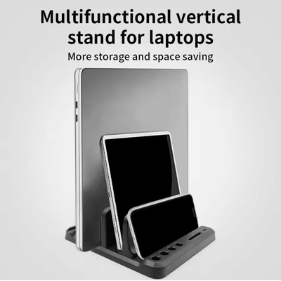 Adjustable Vertical Laptop Stand Portable Tablet And Laptop Holder Dock For MacBook, Notebooks, And Phones Adjustable Vertical Laptop Stand Portable Tablet And Laptop Holder Dock For MacBook, Notebooks, And Phones